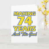 74 JAHRE ALTE GEBURTSTAGE KARTE (Gelbe Blume)