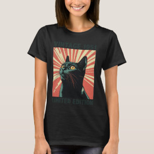 74 Jahre altes Geschenk Vintag 1951 Katze über 74. T-Shirt