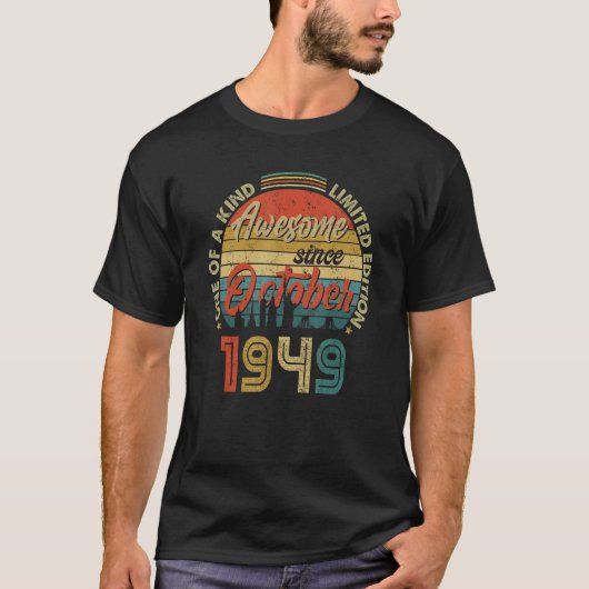 74 Jahre Phantastisch seit Oktober 1949 74. Geburt T-Shirt (Vorderseite)