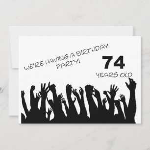 74. Party Einladung mit jubelnden Menschenmassen
