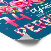 74 Year Old Made In 1952 Floral 74th Birthday Wome Poster (Ecke)