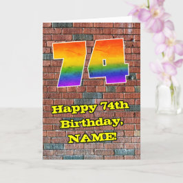 74th Birthday: Fun Graffiti-Inspired Rainbow 74 Karte