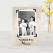 74th Birthday Humor Young Boys With Baseball Bats  Karte (Gelbe Blume)