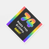 74th Birthday: Rainbow Spectrum # 74, Custom Name Serviette (Ecke)