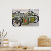 750B-2 Motorrad mit Beiwagen Poster (Küche)