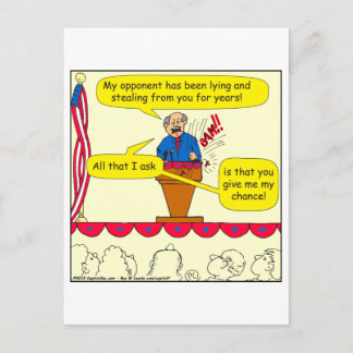 751 geben mir eine Chance politischen Cartoon Postkarte