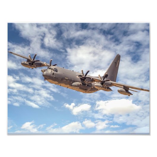 7574-C-130 Militärisches Flugzeug Fotodruck (Vorne)