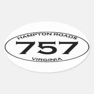 757 Hampton Roads Virginia Oval Sticker