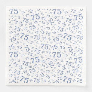 75. Alters-Zufallszahlenmuster Blau/Weiß Serviette