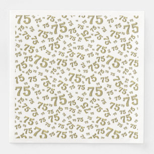 75. Alters-Zufallszahlenmuster Gold/Weiß Serviette