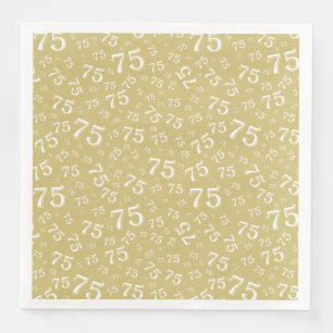 75. Alters-Zufallszahlenmuster Gold/Weiß Serviette
