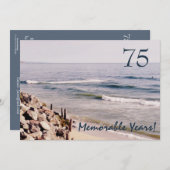 75 denkwürdige Jahre/Geburtstagsparty-Ozean Einladung (Vorne/Hinten)
