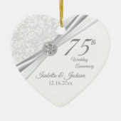 75. Diamond Wedding Jubiläum Keramik Ornament (Vorne)