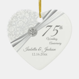 75. Diamond Wedding Jubiläum Keramik Ornament