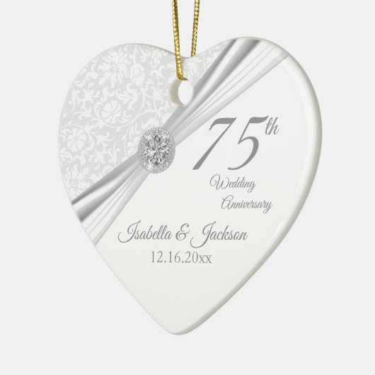 75. Diamond Wedding Jubiläum Keramik Ornament (Links)