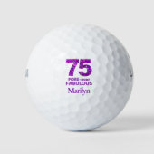 75 Fabelous-Sister-Geschenk - Lila Glitzer Golfball (Vorderseite)