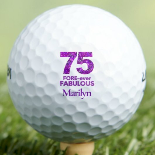 75 Fabelous-Sister-Geschenk - Lila Glitzer Golfball