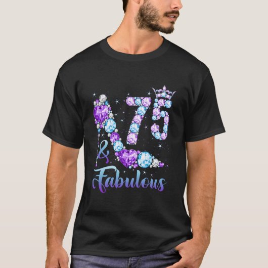 75 Fabulous 75Th Diamond Crown Shoes 75 T-Shirt (Vorderseite)