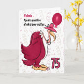 75. Funny Birthday Pink Buzzard mit Namen Karte (Gelbe Blume)
