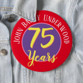 75. Geburtstag Abzeichen zu personalisieren. Button (Beispiel)