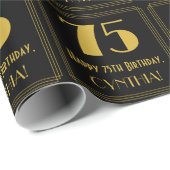 75. Geburtstag ~ Art Deco Inspiriert Look "75", Na Geschenkpapier (Rolleneckpunkt)