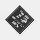 75. Geburtstag: Art Deco Inspiriert Look "75" + Na Serviette (Ecke)