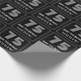 75. Geburtstag: Art Deco Inspiriert Look "75" w/ N Geschenkpapier
