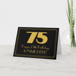 75. Geburtstag: Art Deco inspiriertes Aussehen "75 Karte