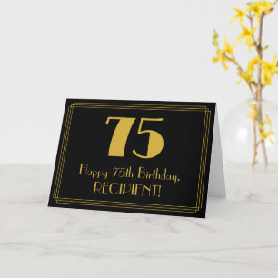75. Geburtstag: Art Deco inspiriertes Aussehen "75 Karte