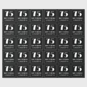 75. Geburtstag - Art Deco  Look "75", Name Geschenkpapier