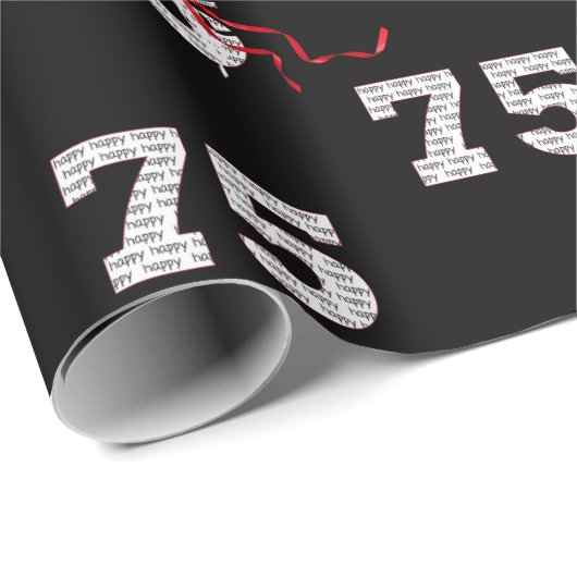 75. Geburtstag Ballon Bouquet Wrapping Paper Geschenkpapier (Rolleneckpunkt)