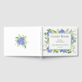 75. Geburtstag Blaue Hortensien Gästebuch (Voll)