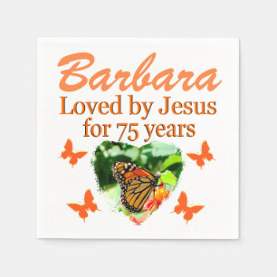 75. GEBURTSTAG BUTTERFLY PERSONALISIERT NAPKINS SERVIETTE