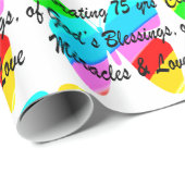 75. GEBURTSTAG BUTTERFLY PERSONALISIERTES DESIGN GESCHENKPAPIER (Rolleneckpunkt)