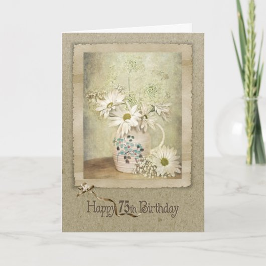 75. Geburtstag Daisy Bouquet Karte (Vorderseite)