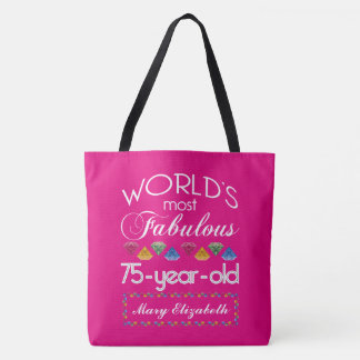 75. Geburtstag das meiste fabelhafte bunte Tasche