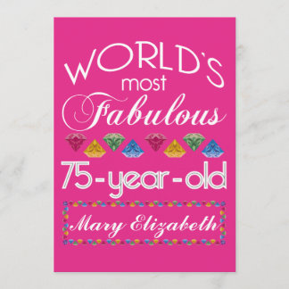 75. Geburtstag Die prächtigsten farbenfrohen Edels Einladung