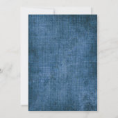 75. Geburtstag Einladung Blue Linen Rustikale Gefa (Rückseite)