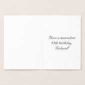 75. Geburtstag: Elegantes, Verziertes Drehbuch; In Folienkarte (Innenseite)