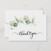75. Geburtstag Eukalyptus Handschrift Vielen Dank Dankeskarte (Vorderseite)