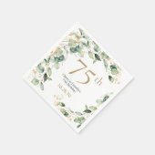 75. Geburtstag Eukalyptus Serviette (Ecke)