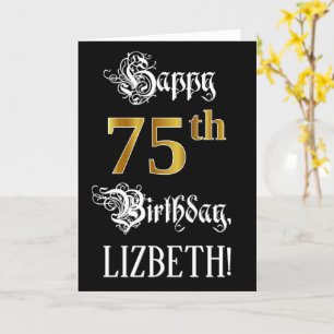 75. Geburtstag — Extravagantes Skript; Imitate Gol Karte