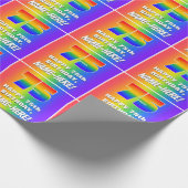 75. Geburtstag: Farbiges, lustiges Regenbogenmuste Geschenkpapier (Ecke)