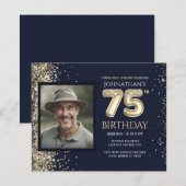 75. Geburtstag Foto Gold Ballon Paper Sheet (Vorne/Hinten)