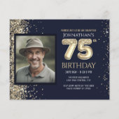 75. Geburtstag Foto Gold Ballon Paper Sheet (Vorderseite)