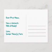 75. Geburtstag: Fun Hörmuster, Regenbogen 75 Postkarte (Rückseite)