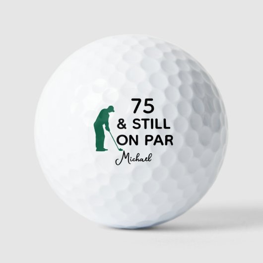 75. Geburtstag Funny Custom Golf Ball mit Namen (Vorderseite)