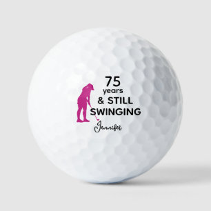 75. Geburtstag Funny Women Golfer noch schwingen Golfball