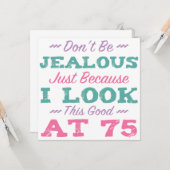 75. Geburtstag für Frauen Karte (Vorderseite/Rückseite Beispiel)