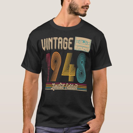 75. Geburtstag Geschenke Vintag limitierte Edition T-Shirt (Vorderseite)